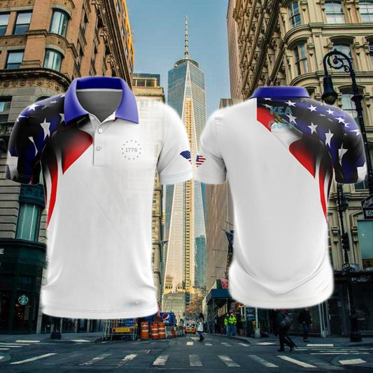 Men's Golf Shirt "Carolina Liberty" by KEA Golf. american flag golf polo. patriotic golf shirt.