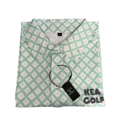 White and Seafoam Green golf shirt. green golf shirt. white golf polo. cheap golf polos. cheap golf shirts for men