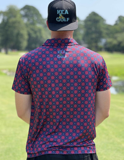 Patriotic Red, White, and blue golf shirt. american golf shirt, red golf polo, blue golf polo. cheap golf shirts