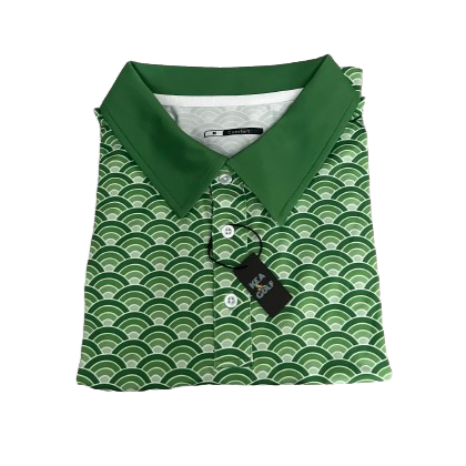 2024 KEA Golf “ScaleTech” green subtle scale pattern Golf polo. green golf shirt. green pattern golf shirt. cheap golf shirts