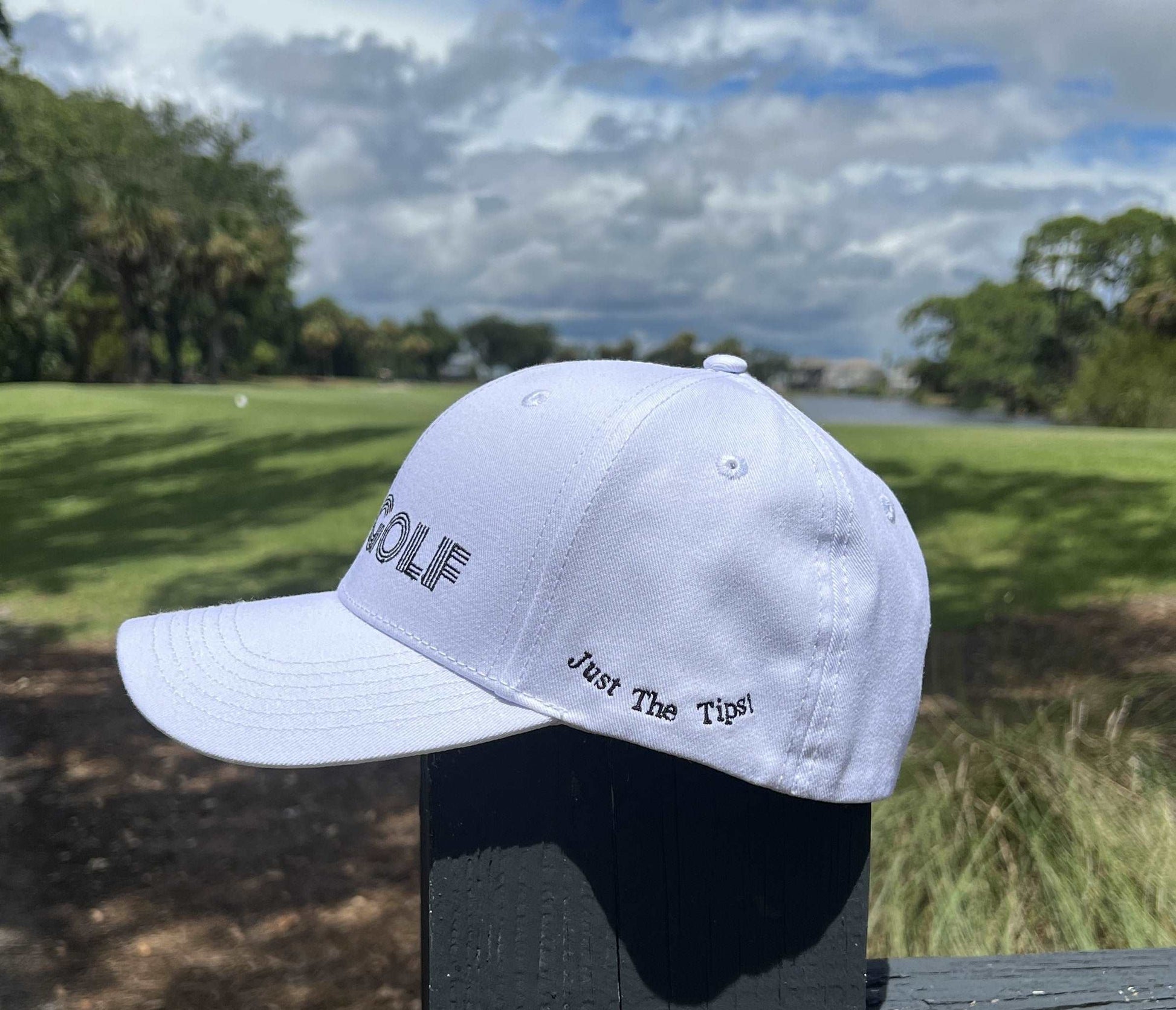 KEA Golf Men's Golf Hat "Frost White Signature". fitted golf hat. white cheap golf hat