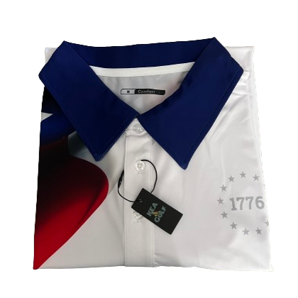 Men's Golf Shirt "Carolina Liberty" by KEA Golf. american flag golf polo. patriotic golf shirt. 