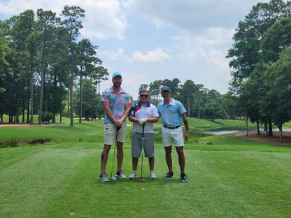 KEA Golf apparel Men's Golf Shirt "Carolina Liberty" shown next to Pink Pinseeker and Spot-on birdie golf shirts